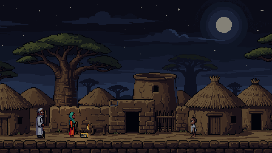 A Hausa village in Zamfara at night
